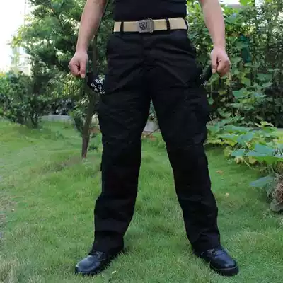 Black training pants multi-bag overalls special duty pants can be built-in knee pads can tighten wear-resistant and scratch-resistant