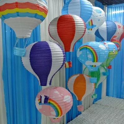 Kindergarten Lantern Festival Festival School Corridor Indoor Charm *Hand Folded Paper Hot Air Balloon Lantern