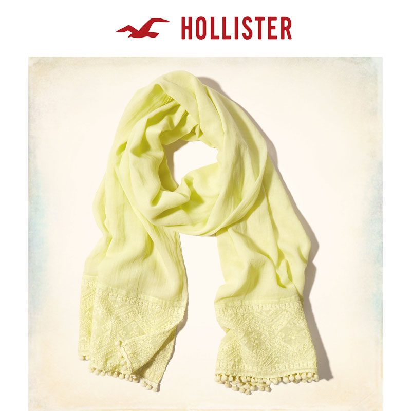 Hollister 2016春装新款刺绣围巾 女 115643