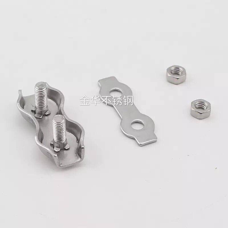 304 stainless steel wire rope Double card fixed clip wire nail Brake wire clip fastening wire rope Double clip card wire rope