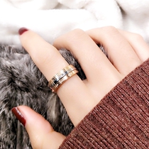 Time ring female three ring can rotate index finger Japanese Korean Chaochao people atmosphere personality Net red titanium steel does not fade ring