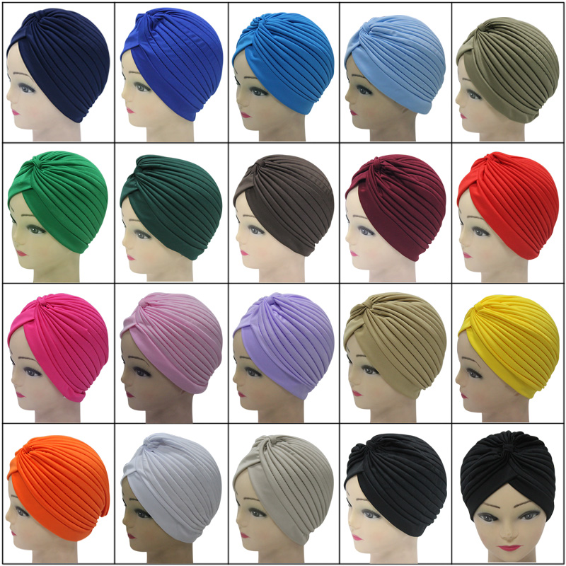Hipster men and women hundred towers solid color Baotou hat Outdoor sunscreen headscarf hat Watermelon hat Pullover hat Indian hat foldable