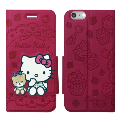 HELLO KITTY iPhone6s 6 plus 5 5-inch three-dimensional shape magnetic buckle leather case (cup cake)