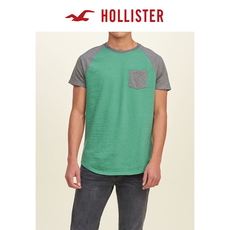 Hollister 织纹撞色 T 恤 男 125490