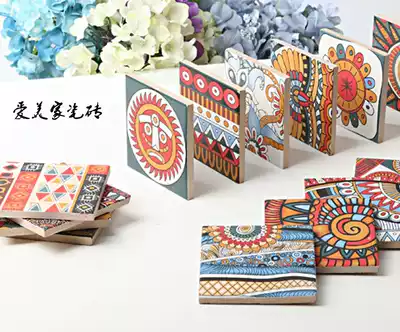 100 * 100mm Thangka Indian Antique Little Flower brick staircase aisle balcony corner flower waistline tile tiles