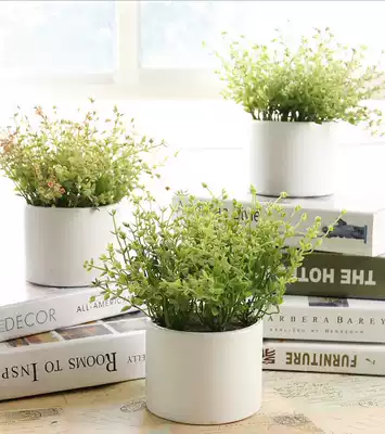 Simulation flower small potted home living room table creative decoration decoration green plant fake flower ornaments plastic desktop