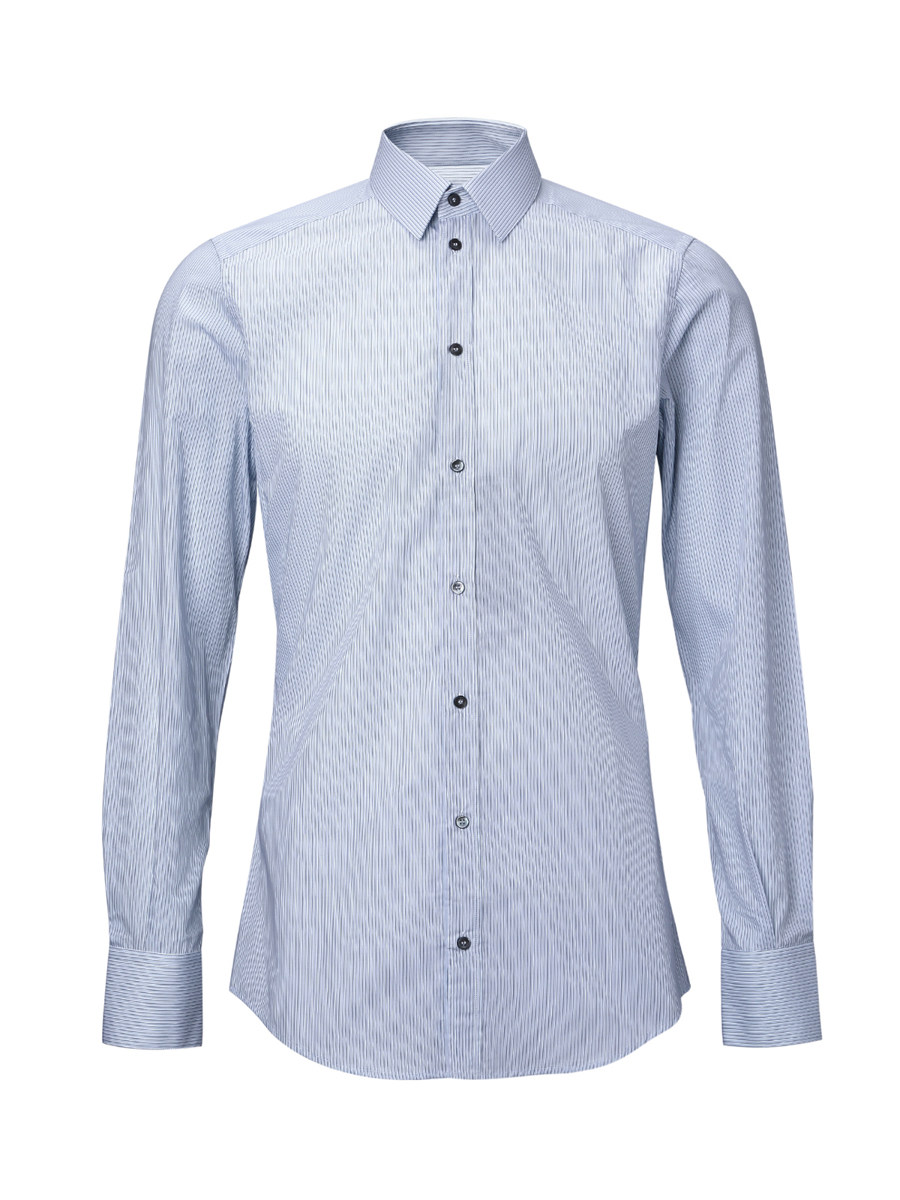 Dolce&Gabbana 蓝色细条纹长袖衬衫
