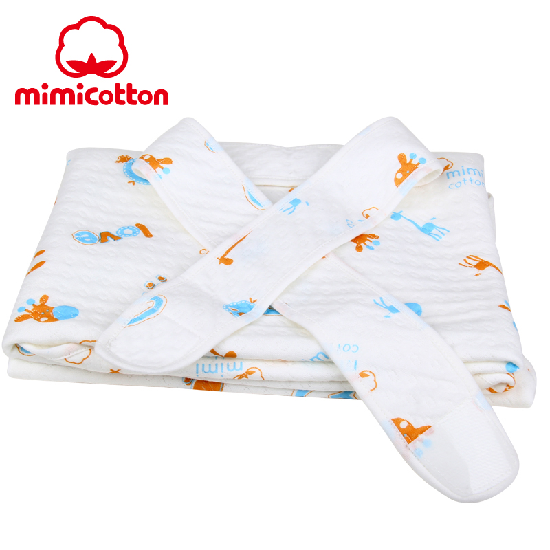 mimicotton 新生儿秋冬包被 婴儿童双面纯棉抱毯 宝宝抱被 防踢被