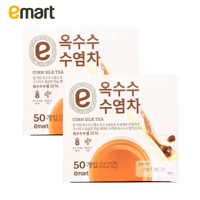 *EMART海外emart玉米须茶50 袋*2盒泡装150g/盒自然晾晒冲饮方便