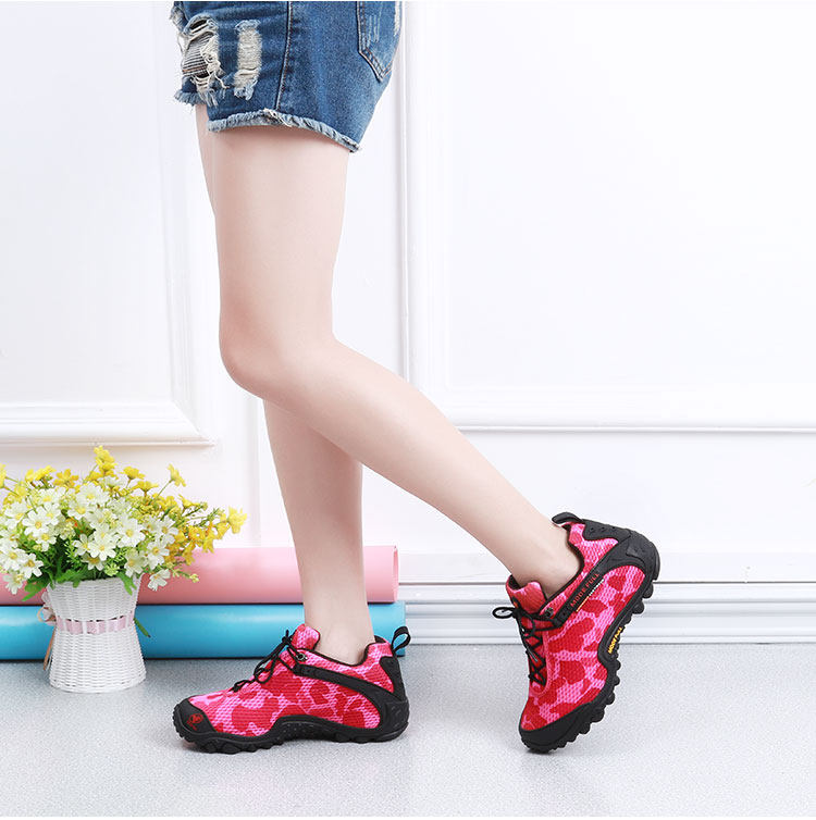 Mai Le fan color outdoor shoes men's mountaineering shoes women's spring, summer and autumn breathable mesh sports shoes Hiking shoes women wear-resistant non-slip