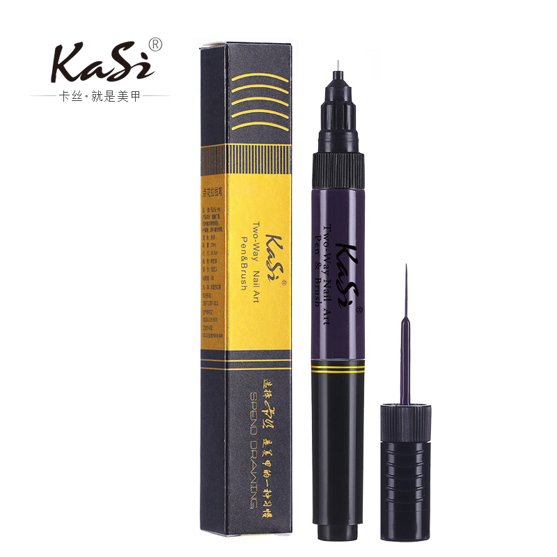 KaSi美甲双头点花拉线笔 点钻美甲笔彩绘笔工具10克 颜色:紫色