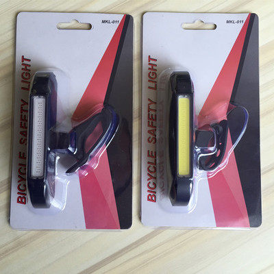 Mountain bike taillight Road bike blue two-color COB riding taillight LED strip taillight night riding warning light