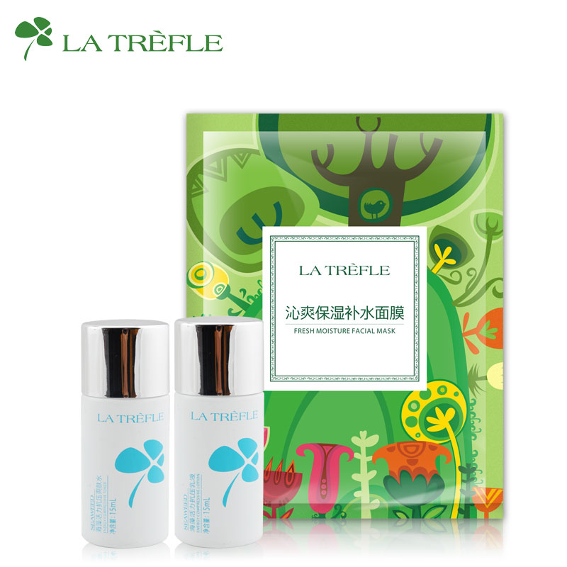LA TREFLE 塔芙兰海藻活力抗压旅行套餐三件套爽肤水+乳液+面膜