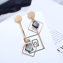 Japanese and Korean temperament long tassel earrings geometric shell asymmetrical earrings earrings earrings earrings earrings earrings earrings earrings