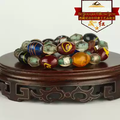 Red exotic style twenty-four clear fresh glass beads multi-color multi-grain drum beads personality Fashion necklace