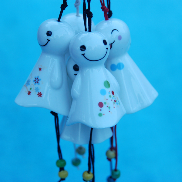 Ceramic Badminton Sunny Day Doll Wind Bell Batch Day Style Hangings Accessories Car Accessories Creative Home Craft Gifts Swing Accessories