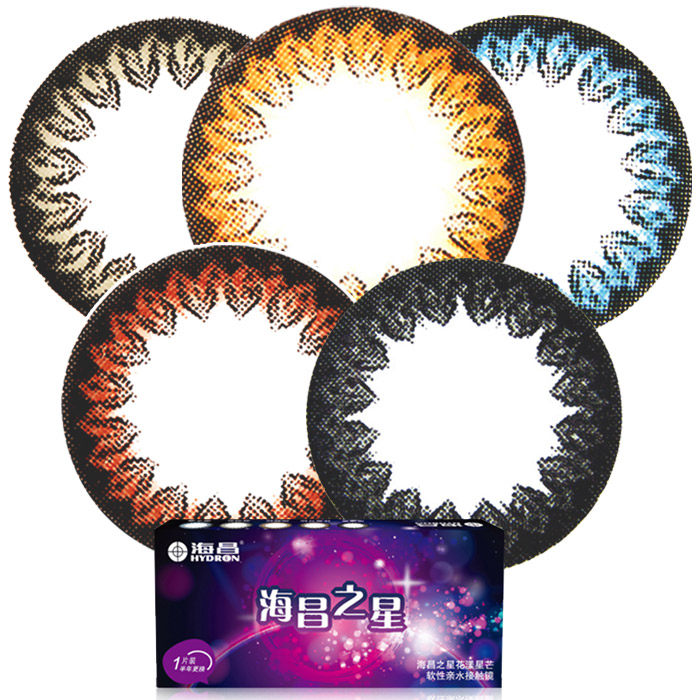 买2送4]海昌美瞳半年抛大小直径海昌之星近视隐形眼镜旗舰店1片SM