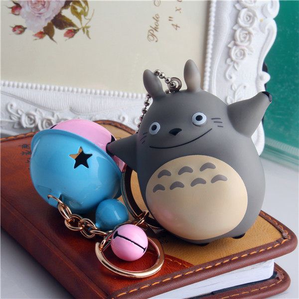 Childhood Memories Hayao Miyazaki Bell Keychain Cartoon Totoro Keychain Ladies Love Bag Ornament