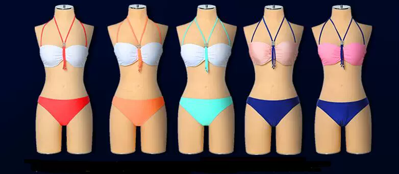 Áo tắm có thép đỡ đồ bơi nữ ngực nhỏ xẻ tà hai mảnh tập hợp bikini bikini ngực lớn sịp - Bộ đồ bơi hai mảnh