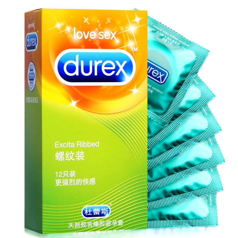 杜蕾斯螺纹装敏感型避孕套12只G点刺激套安全套成人情趣计生用品