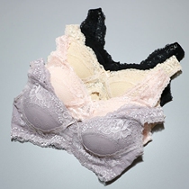No steel ring pure mulberry silk bra less womens underwear lace sexy small chest full Cup gathering bra ultra-thin model