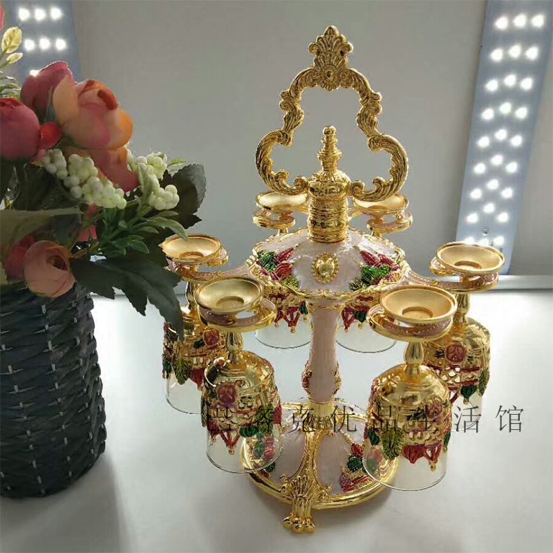 Russian imported single-layer wine rack hanging cup European-style wine cabinet decoration white wine glass rack hanger set glass small wine glass