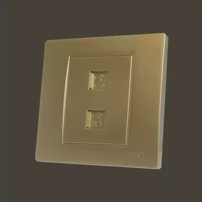 Zhengtai telephone computer switch socket Telephone network cable panel type 86 NEW7Q Champagne gold telephone network