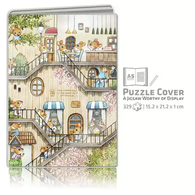 Spot Taiwan 3D-JP plastic puzzle book clothes Notebook Cuckoo mouse tree house life 329 pieces