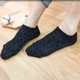 4 đôi tất mùa xuân và mùa hè bằng vàng và lụa lụa của phụ nữ vớ vô hình cotton chống trượt vớ ngắn thuyền Hàn Quốc phần mỏng lụa sáng hành bạc - Vớ vớ cao Vớ