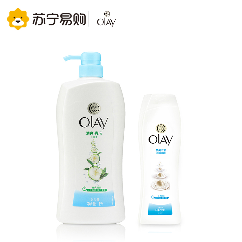 【苏宁易购】OLAY水嫩清爽1L配亮爽珍珠300ml