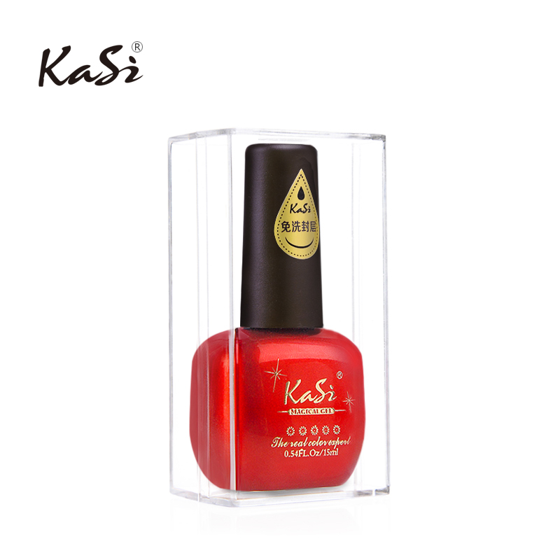 KaSi指甲油胶持久可卸QQ芭比光疗胶增亮美甲工具15ml之免洗封层