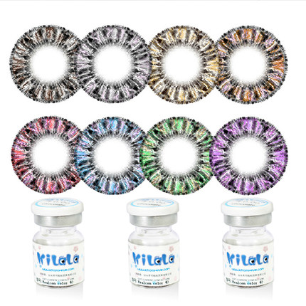 Kilala可啦啦美瞳 彩虹泡芙年抛 彩色近视隐形眼镜 买2包邮KLL