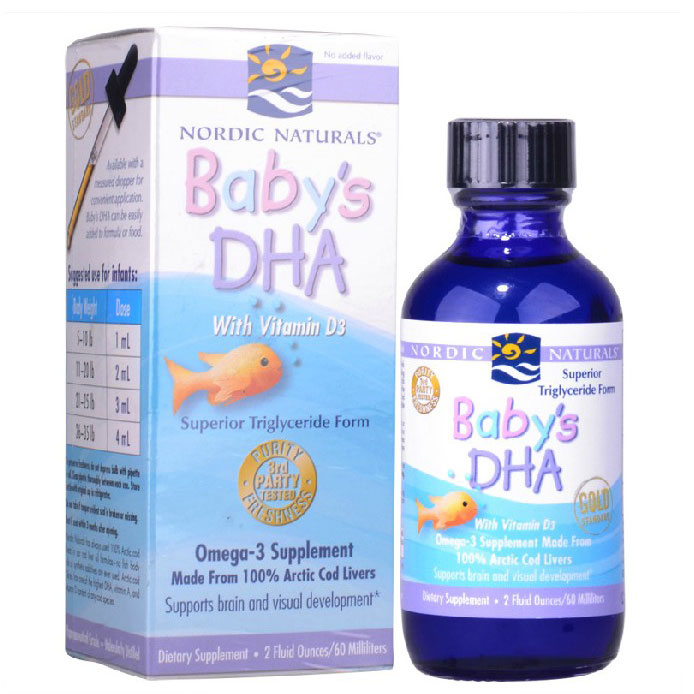 美国 Nordic Naturals挪威小鱼D3滴剂 婴儿DHA 婴幼儿鳕鱼油