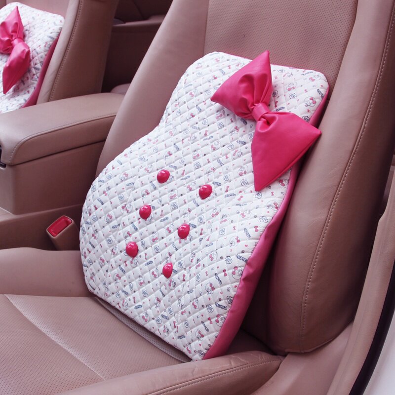 摩丝娃娃 记忆棉汽车腰靠垫 车用腰枕靠背 可爱办公室四季护腰垫