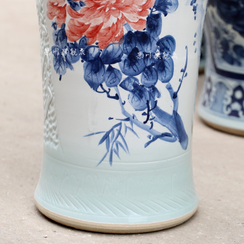 Jingdezhen ceramic hand - made big golden crow sitting room of large vase household of Chinese style, decorative furnishing articles