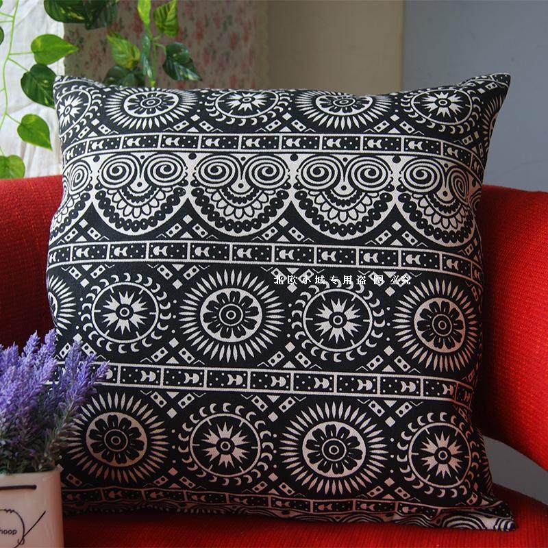 Mediterranean Southeast Asian Wind Pillow Rests With Pillow Cover Sofa Cushions Office Nordic Retro Cotton Linen Backrest Sleeve