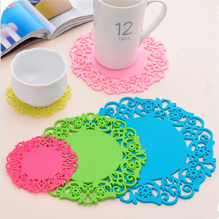创意硅胶隔热杯垫防滑碗垫隔热垫餐垫隔热茶杯垫水杯垫子多尺寸