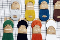 Korean version of retro candy caramel color simple solid color men and women boat Socks men and women short socks invisible non-slip socks