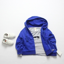 2021 Spring Couts Children children Men and women Baby blue Leisure pure cotton Lions pure cotton sweatshirt with cap jacket