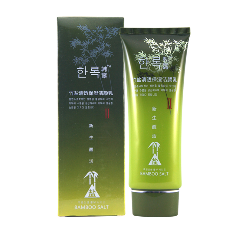 包邮韩露竹盐清透保湿洁颜乳100g洗面奶洁面乳补水深层清洁黑头