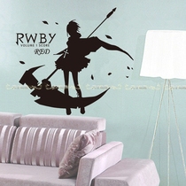 RWBY anime cartoon wall sticker Personality creative two-dimensional sticker Removable waterproof car sticker hollow decal