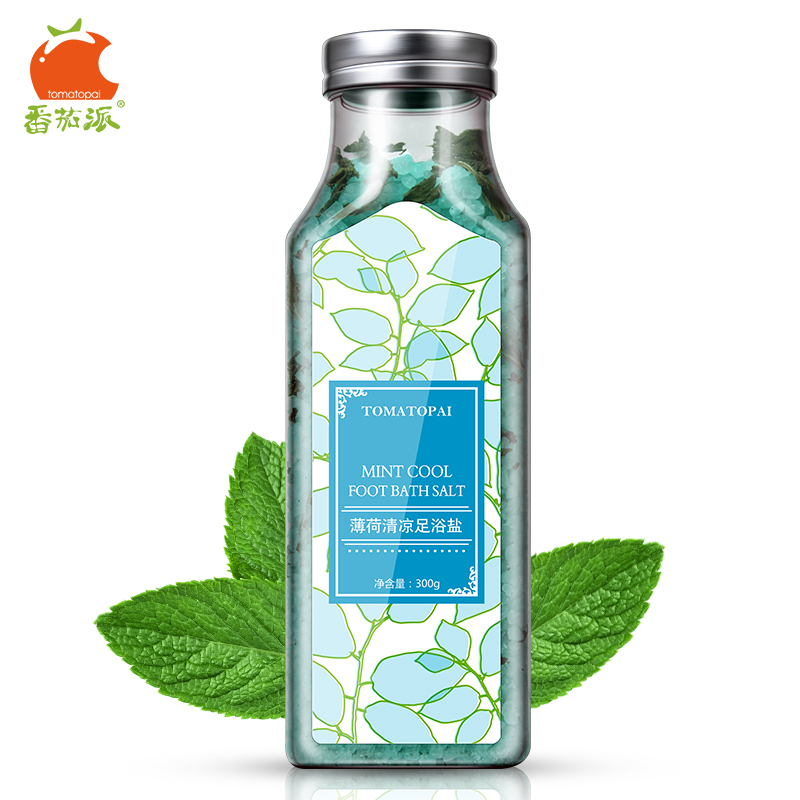 番茄派薄荷清凉足浴盐去角质去死皮泡脚足盐丝滑嫩白美脚舒缓足部