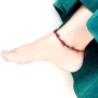 婧 茹 vòng chân pha lê tự nhiên nữ đỏ mã não năm sinh dây đỏ thời trang Hàn Quốc vòng chân lắc chân nữ