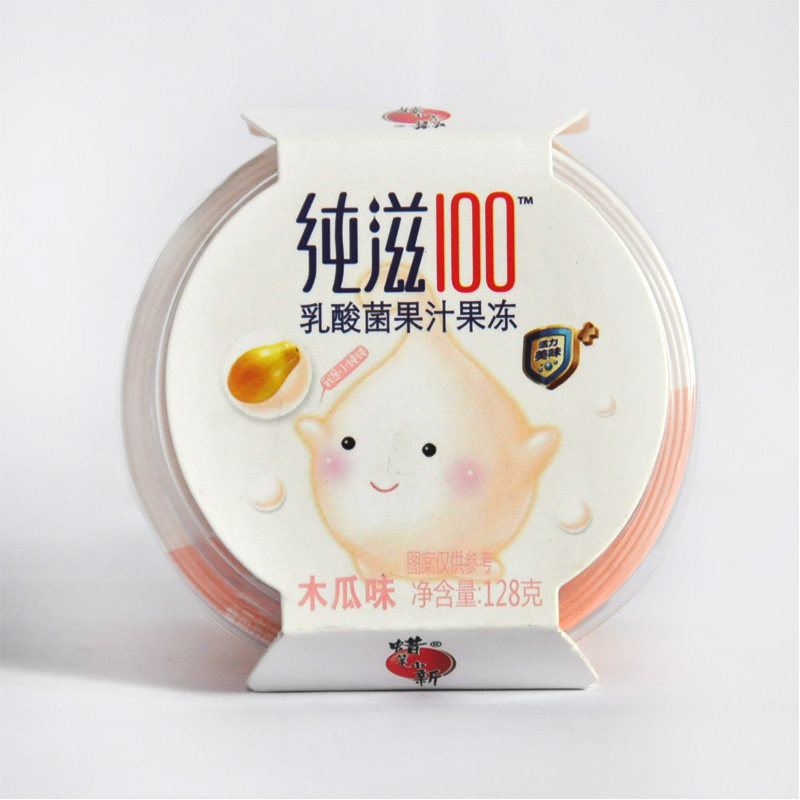 【天猫超市】蜡笔小新 纯滋100乳酸菌果汁果冻128g木瓜味布丁零食