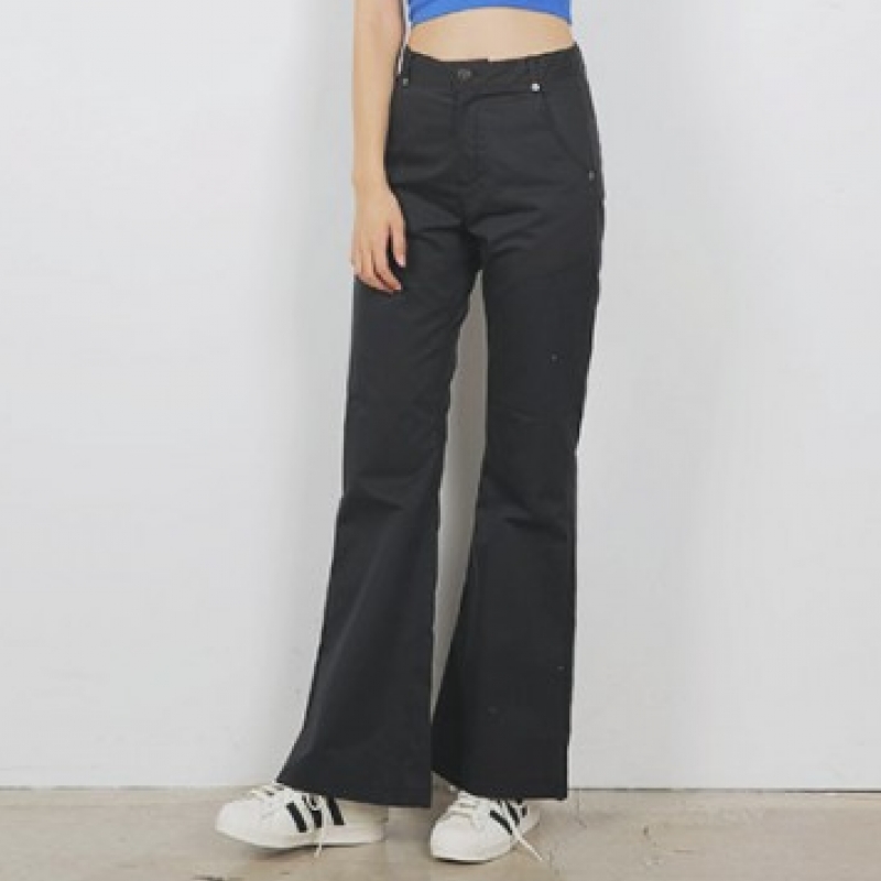 韩国stylenanda官方正品 个性高腰款喇叭裤-黑色