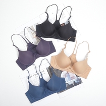  Sexy lace beauty back front buckle bra gathered thick small chest large size glossy seamless vest underwear womens thin summer