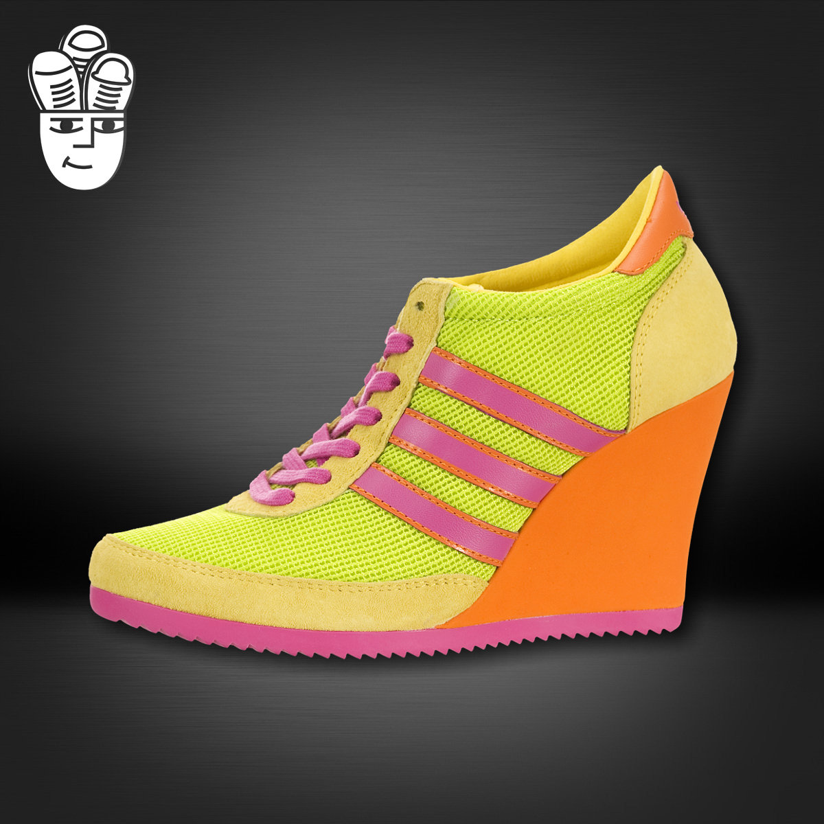 Adidas Jeremy Scott Arrow三叶草 限量绿荧光内高跟女鞋g96747