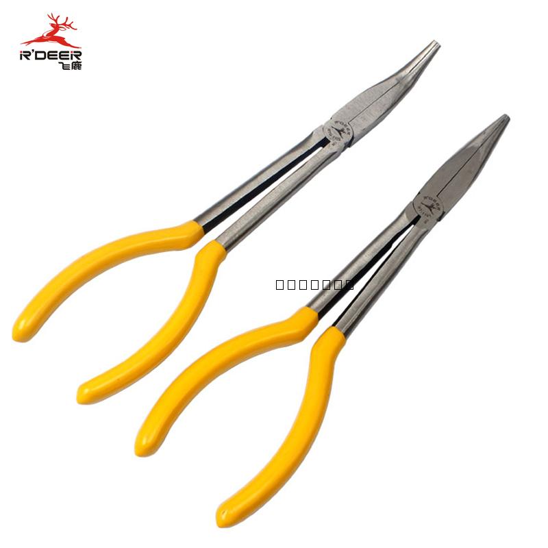 RDEER Flying Deer Lengthened Sharp Nose Pliers Spike Pliers Sharp Mouth Pliers 11 Inch 275mm Grip Pliers Tools