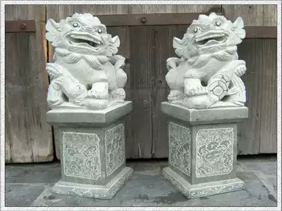 50cm South lion offering money lion lion stone lion a pair of town houses to ward off evil spirits ancient architecture temple ornaments Huian stone carving Lion