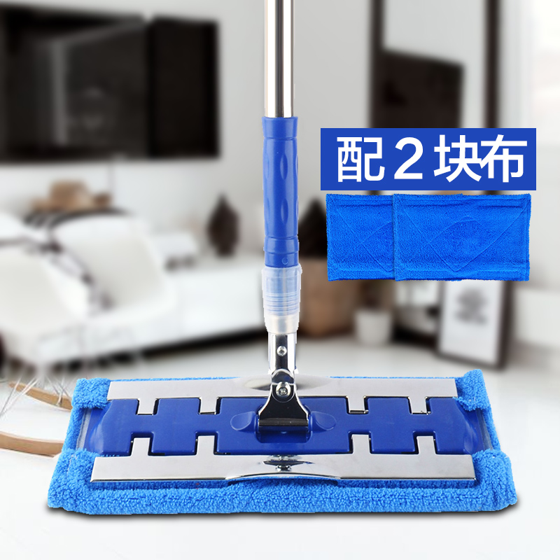 洛佳斯平板拖把不锈钢拖把旋转可夹毛巾地拖布